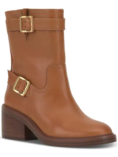 Vince Camuto Vergila Womens Leather Ankle Motorcycle Boots In Multi