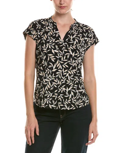 Vince Camuto V-front Placket Blouse In Black