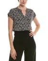 Vince Camuto V-front Placket Blouse In Gray