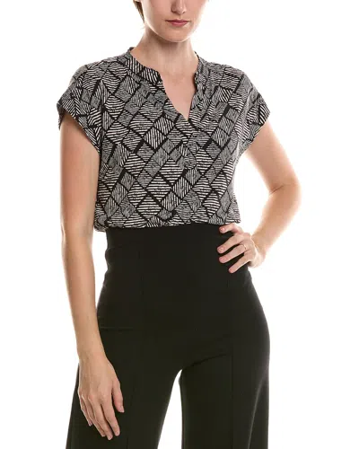 Vince Camuto V-front Placket Blouse In Multi