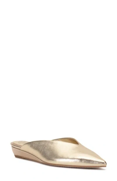 Vince Camuto Vinia Pointed Toe Wedge Mule In Gold