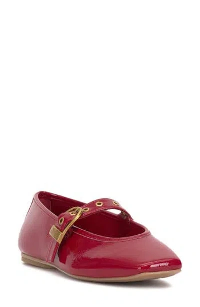 Vince Camuto Vinica Square Toe Mary Jane Flat In Orange