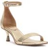Vince Camuto Vinkely Square Toe Kitten Heel Sandal In Egyptian Gol
