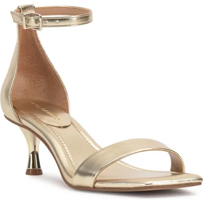 Vince Camuto Vinkely Square Toe Kitten Heel Sandal In Egyptian Gol