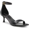 Vince Camuto Vinkley Womens Leather Ankle Kitten Heels In Black Soft Nappa Silk