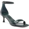 Vince Camuto Vinkely Square Toe Kitten Heel Sandal In Mallard Green