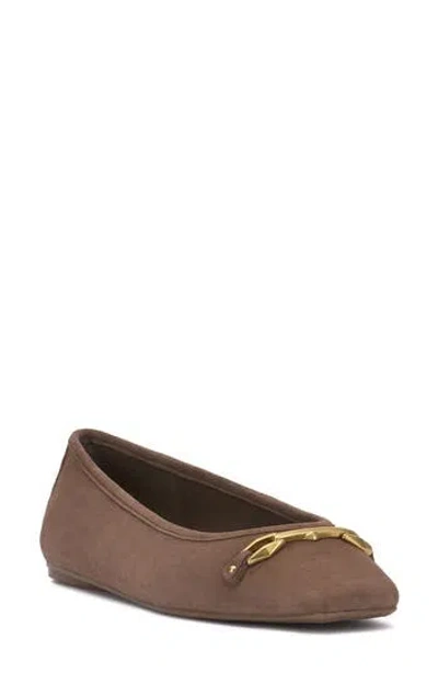 Vince Camuto Virna Square Toe Flat In Toasted Taupe