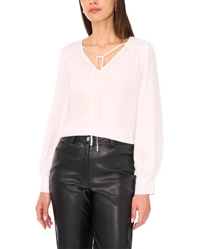 Vince Camuto V-neck Blouse In White
