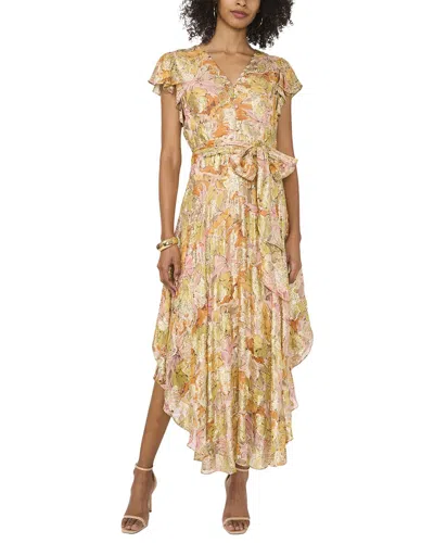 Vince Camuto V-neck Button Down Maxi Dress In Multi