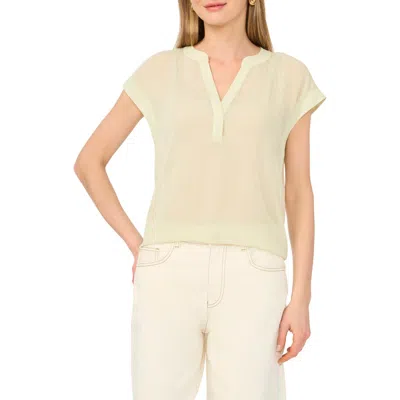 Vince Camuto V Neck Front Placket Blouse In Neutral