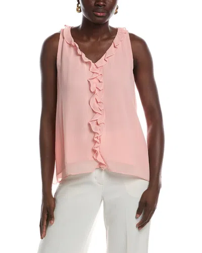 Vince Camuto V-neck Ruffle Top In Pink