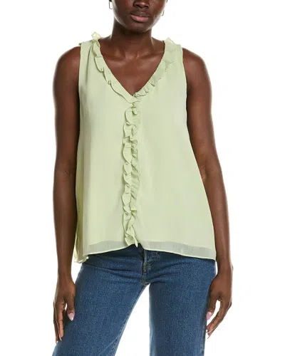 Vince Camuto V-neck Ruffle Top In Green