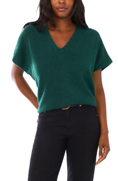 Vince Camuto V-neck Short Sleeve Boxy Sweater In Green