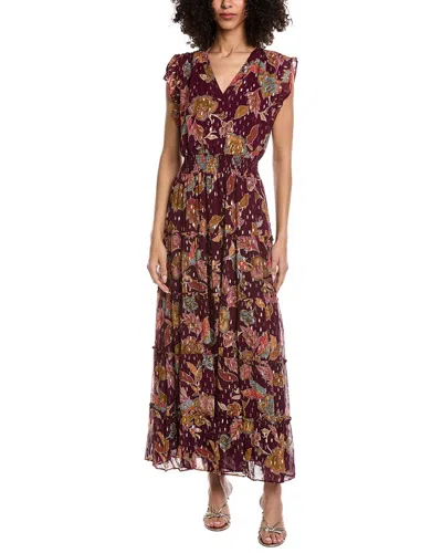Vince Camuto V-neck Tiered Dress In Brown