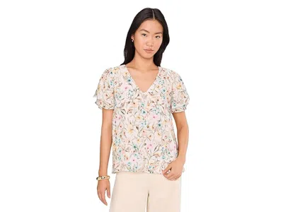 Vince Camuto Vneck Tulip Sleeve Blouse In White