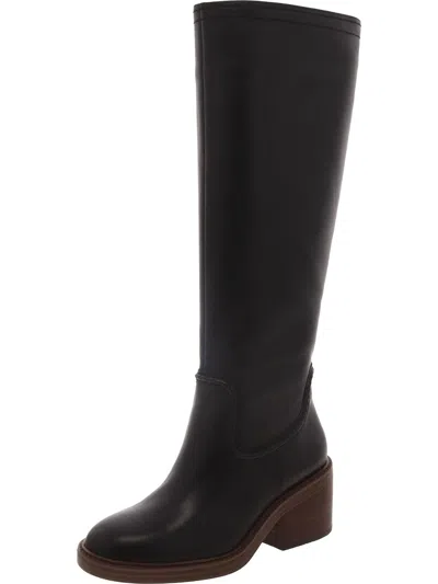 Vince Camuto Vulianna 2 Womens Leather Wide Calf Knee-high Boots In Black