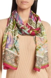 Vince Camuto Washy Palms Oblong Scarf In Warm Multi