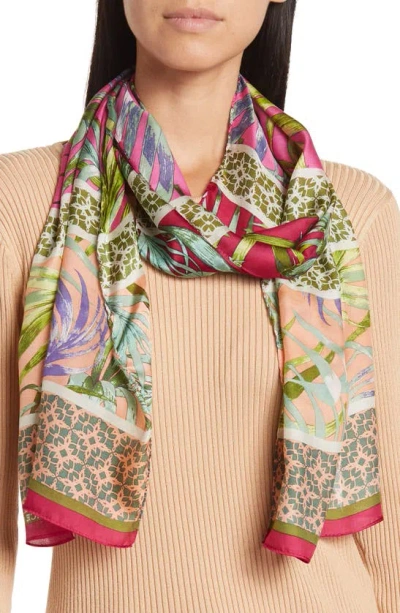 Vince Camuto Washy Palms Oblong Scarf In Warm Multi