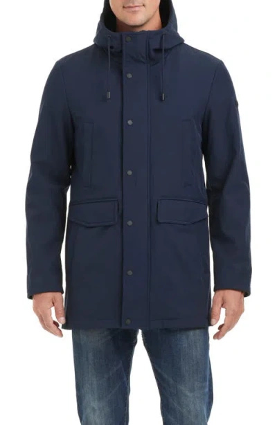 Vince Camuto Water Resistant Hooded Coat In Navy
