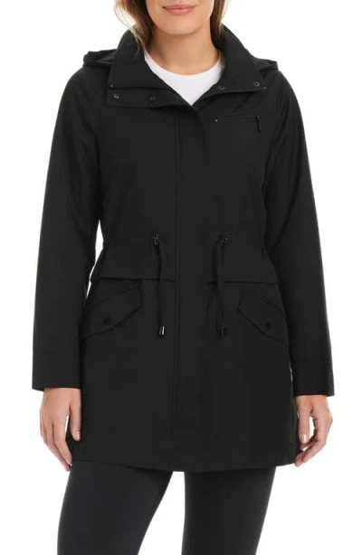 Vince Camuto Water Resistant Hooded Jacket In Black