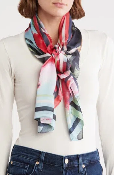 Vince Camuto Watercolor Floral Print Square Scarf In Multi