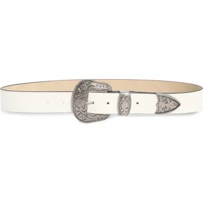 Vince Camuto Western Buckle Faux Leather Belt In White