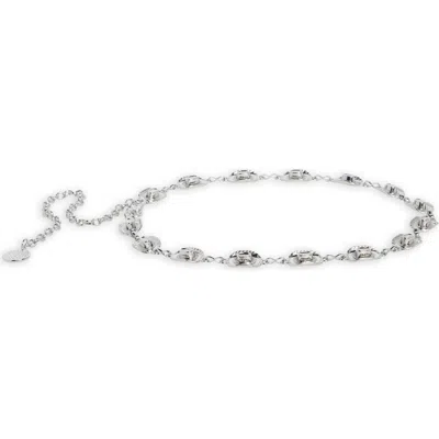 Vince Camuto Western Hat Chain Link Belt In Silver