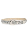 Vince Camuto Western Studded Animal Print Belt In Multi