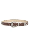 Vince Camuto Western Studded Bling Belt In Brown