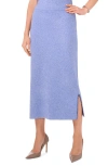 Vince Camuto Whipstitch Midi Sweater Skirt In Denim Heather
