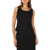 Vince Camuto Whipstitch Sleeveless Sweater In Rich Black