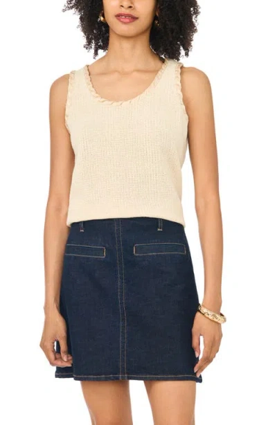Vince Camuto Whipstitched Cotton Tank In Red