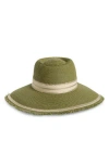 Vince Camuto Wide Brim Straw Hat In Green