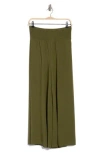 Vince Camuto Wide Leg Challis Pants In Dark Olive