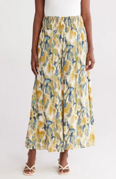 Vince Camuto Wide Leg Challis Pants In Windsor Moss Watercolor