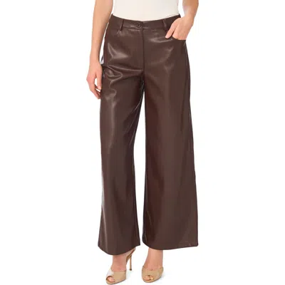 Vince Camuto Wide Leg Faux Leather Pants In Brown