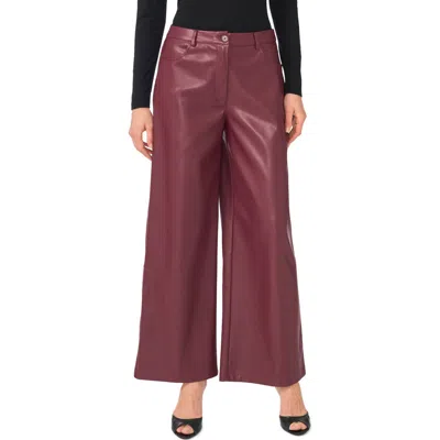 Vince Camuto Wide Leg Faux Leather Pants In Red