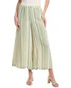 Vince Camuto Variegated Stripe Crop Wide Leg Pants In Green