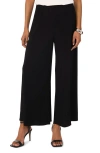 Vince Camuto Petites Womens Solid Polyester Wide Leg Pants In Rich Black