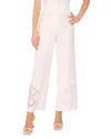 Vince Camuto Lattice Inset High Waist Wide Leg Pants In Ultra White