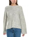 Vince Camuto Wide Mock Neck Wool-blend Sweater In Gray