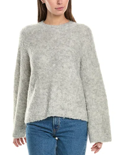 Vince Camuto Wide Mock Neck Wool-blend Sweater In Gray
