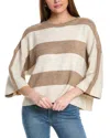 Vince Camuto Wide Stripe Sweater In Brown