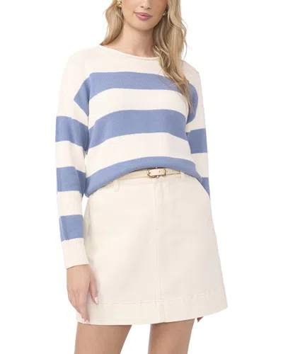 Vince Camuto Wide Striped Rollneck Top In Neutral