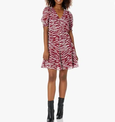 Vince Camuto Wine Puff Sleeve Dress In Pink