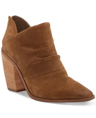 Vince Camuto Women's Ainsley Ruched Ankle Booties In Reishi Brown Suede