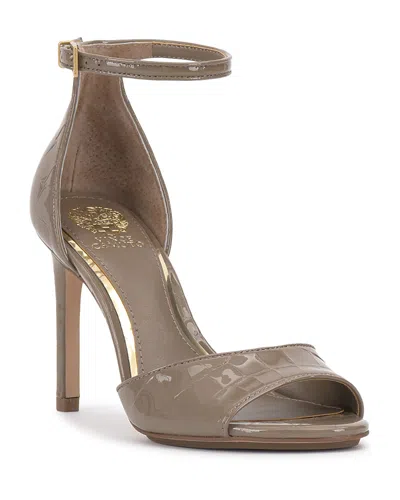 Vince Camuto Women's Aliza Two-piece Stiletto Sandals In Taupe Croco Patent
