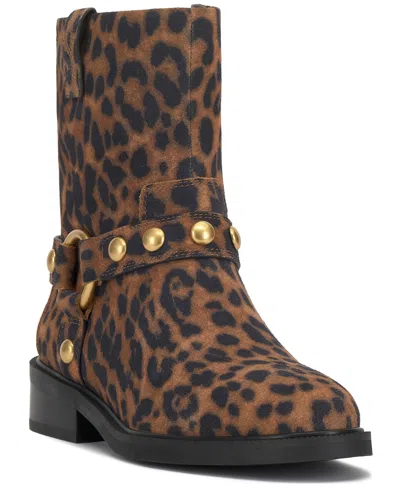 Vince Camuto Women's Amais Full Zip Closure Moto Booties In Brown