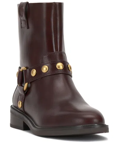 Vince Camuto Women's Amais Full Zip Closure Moto Booties In Brown