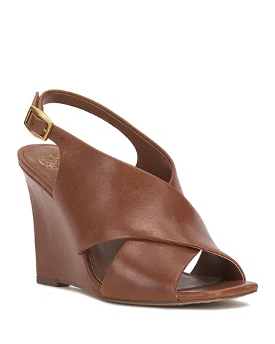 Vince Camuto Ameira Slingback Wedge Sandal In Brown